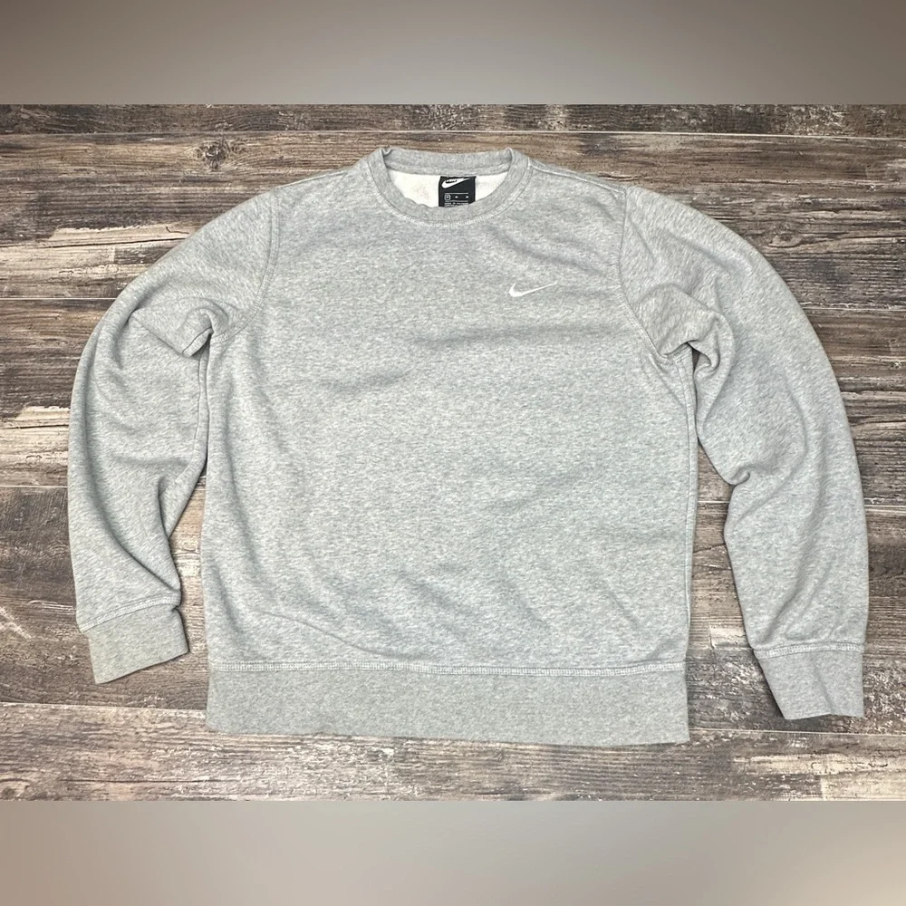 Nike Gray Crewneck Sweatshirt Mini Swoosh Mens - Medium - GUC